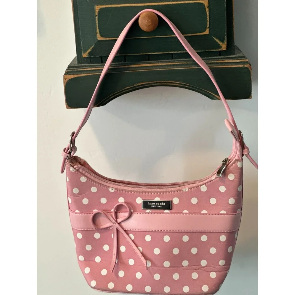 Kate Spade Pink Poka dot hand bag
